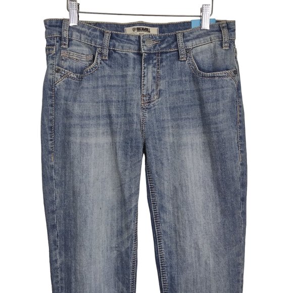 ROCK & ROLL Womens Riding Jeans Bootcut Distressed Medium Wash Denim W27 NWT - Picture 3 of 13